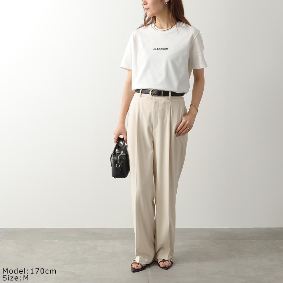 JIL SANDER ジルサンダー 半袖 Tシャツ J02GC0142 J20103 レディース ロゴ カットソー ロゴT コットン クルーネック 102/PORCELAINの画像