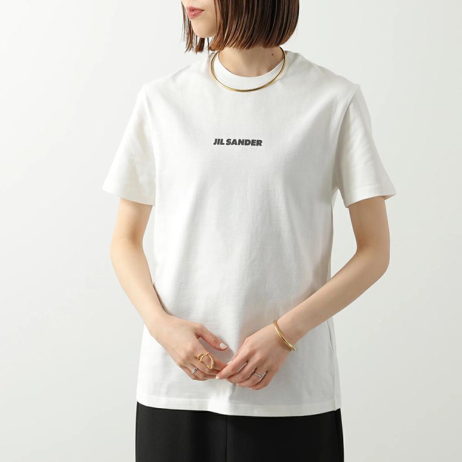 JIL SANDER ジルサンダー 半袖 Tシャツ J02GC0142 J20103 レディース ロゴ カットソー ロゴT コットン クルーネック 102/PORCELAINの画像