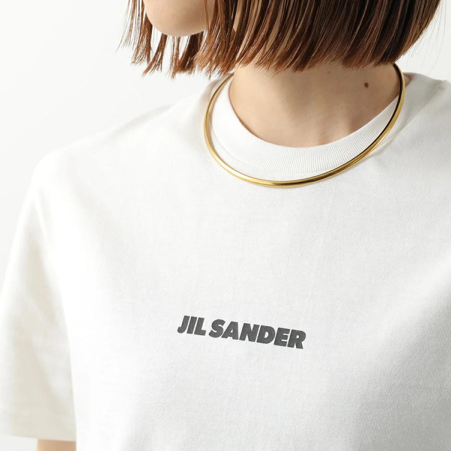 JIL SANDER ジルサンダー 半袖 Tシャツ J02GC0142 J20103 レディース ロゴ カットソー ロゴT コットン クルーネック 102/PORCELAINの画像