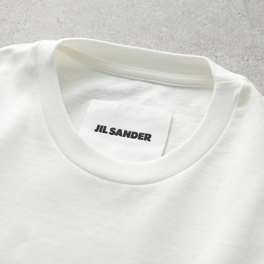 JIL SANDER ジルサンダー 半袖 Tシャツ J02GC0142 J20103 レディース ロゴ カットソー ロゴT コットン クルーネック 102/PORCELAINの画像
