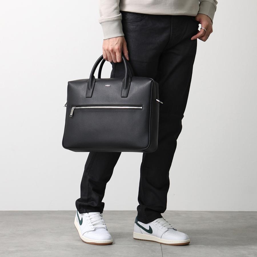 HUGO BOSS ヒューゴボス シングルドキュメントケース Daxter Doc case 50558430 メンズ ブリーフケース メタルロゴ エコレザー 鞄 001の画像