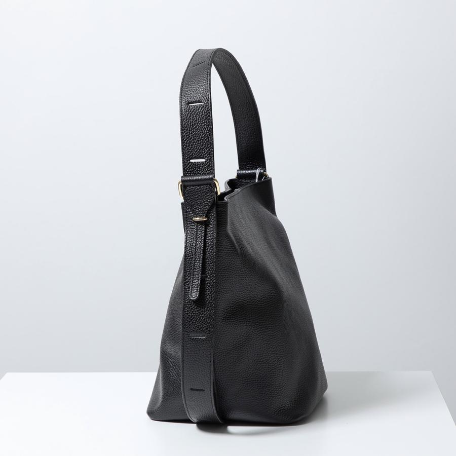 【美品】オウレンティ ワンショルダー レザートートバッグ ショルダーセット 黒 AULENTTI（オウレンティ） トートバッグ EL-L823-DO レディース レザー