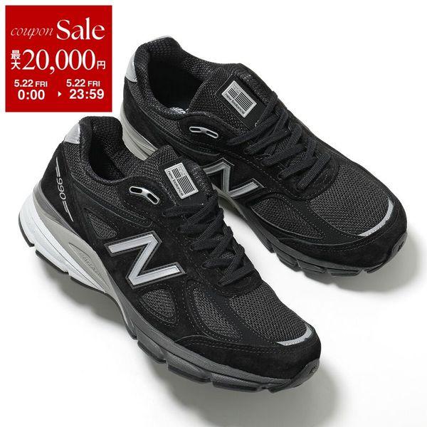 New Balance ニューバランス スニーカー U990BL4 レディース ローカット スウェード × メッシュ Made in USA 990v4 Dウィズ シューズ 靴 ブラックの画像