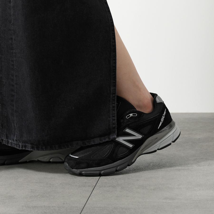 New Balance ニューバランス スニーカー U990BL4 レディース ローカット スウェード × メッシュ Made in USA 990v4 Dウィズ シューズ 靴 ブラックの画像