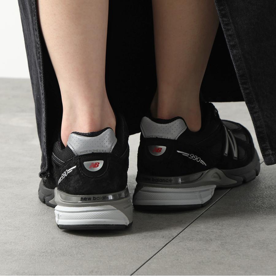 New Balance ニューバランス スニーカー U990BL4 レディース ローカット スウェード × メッシュ Made in USA 990v4 Dウィズ シューズ 靴 ブラックの画像