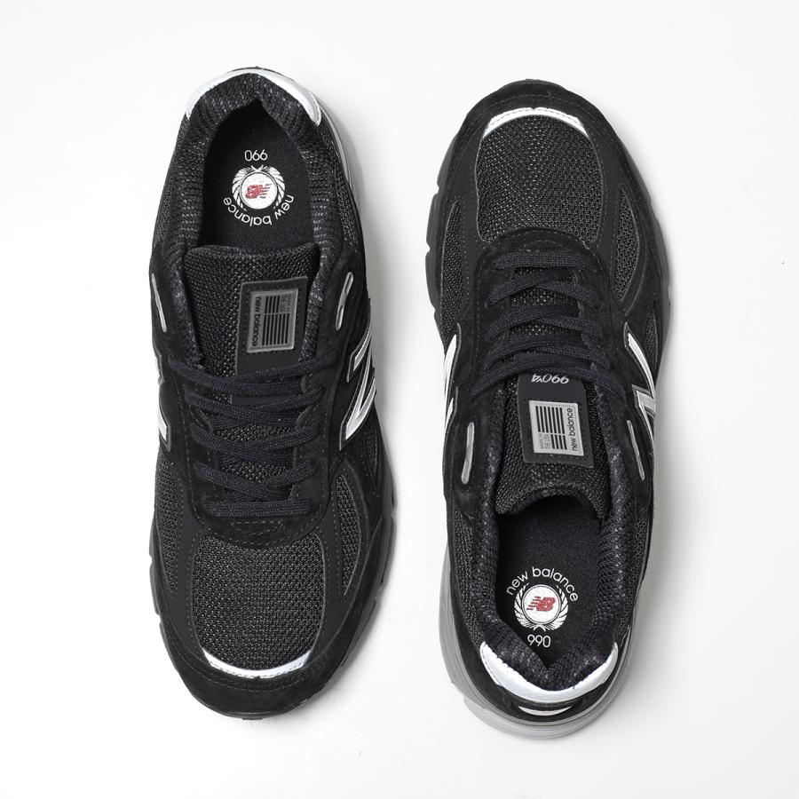 New Balance ニューバランス スニーカー U990BL4 レディース ローカット スウェード × メッシュ Made in USA 990v4 Dウィズ シューズ 靴 ブラックの画像
