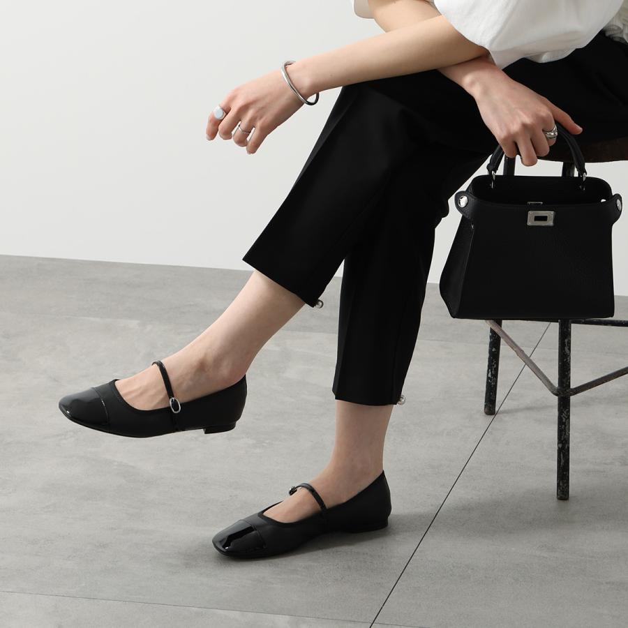 Repetto バンド付きフラットシューズ ブラック/シルバー　美品 repetto（レペット） パンプス GEORGIANA ジョージアナ V4222 VVE
