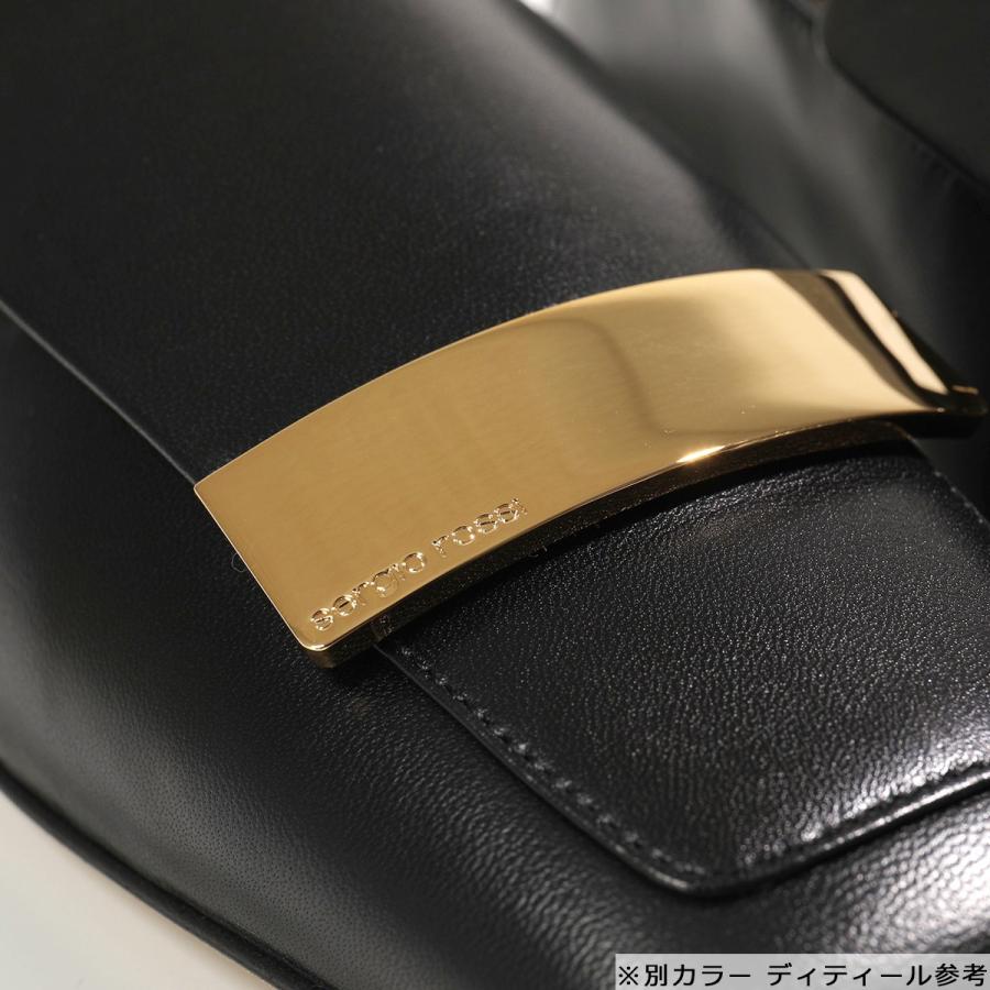 【カラー限定特価】Sergio Rossi セルジオロッシ ローファー sr1  A77990 MNAN07 レディース メタルプレート ロゴ レザー スクエアトゥ フラットの画像