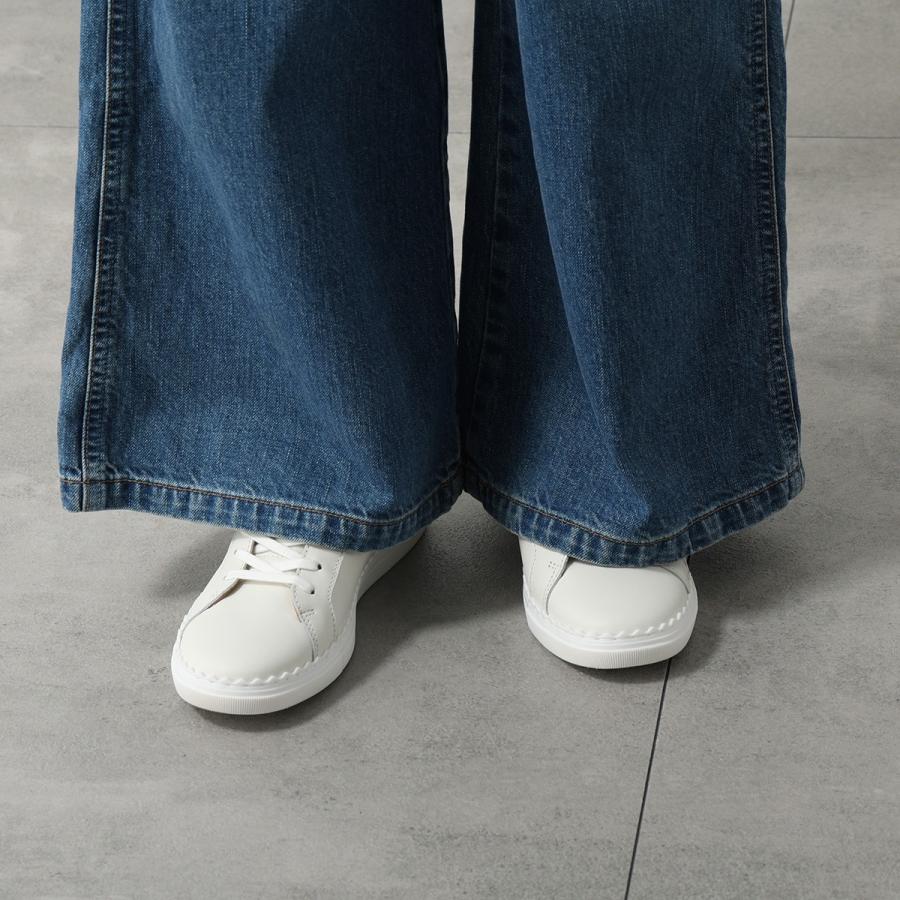 Chloe KIDS クロエ キッズ スニーカー C20887 レディース ガールズ ローカット レザー ロゴ デニム シューズ 靴 117/OFFWHITEの画像
