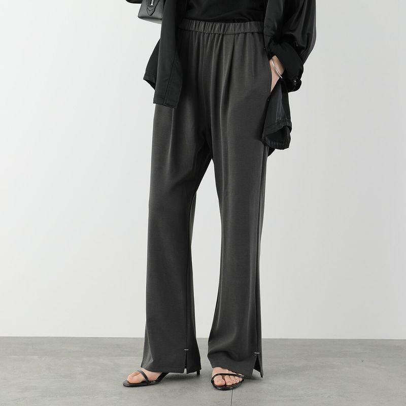 YENN イエン イージーパンツ ストレート ジャージー ブラック YENN イエン イージーパンツ SIDE SLIT PANTS Y261-32022 レディース