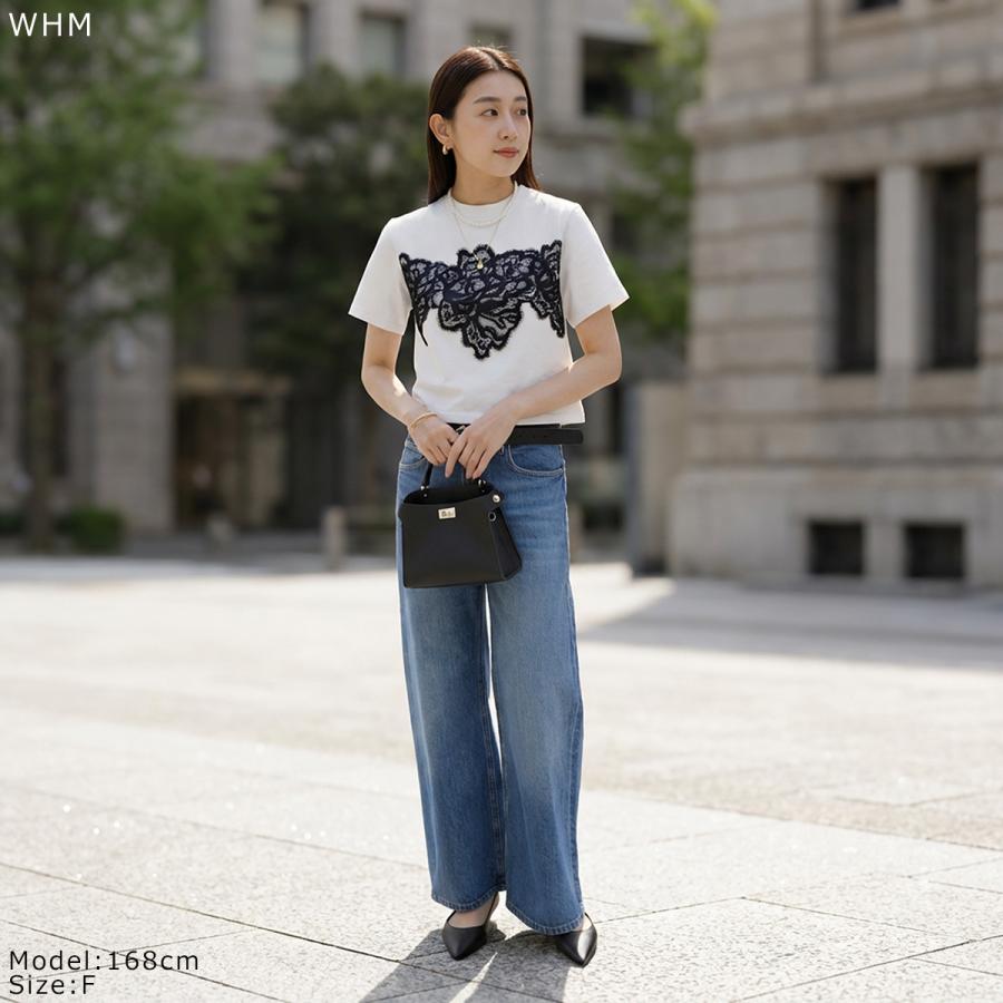anana アナナ Tシャツ a16-011 レディース 半袖 レース カットソー コットン クルーネック カラー3色の画像