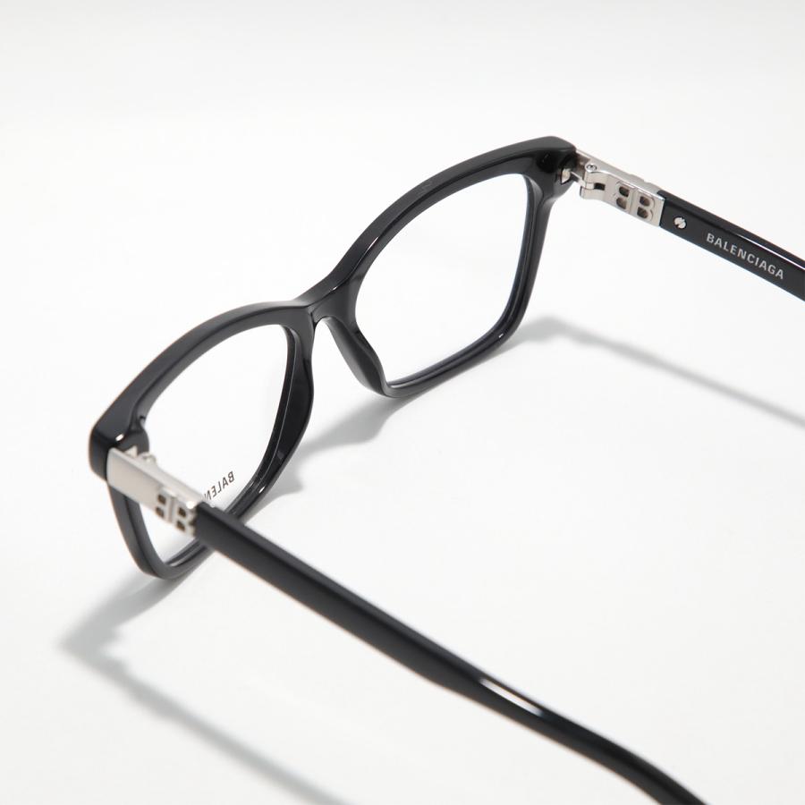 BALENCIAGA バレンシアガ メガネ BB0186O レディース ウェリントン型 セルフレーム フルリム 001/BLACK-BLACK-TRANSPARENT_11