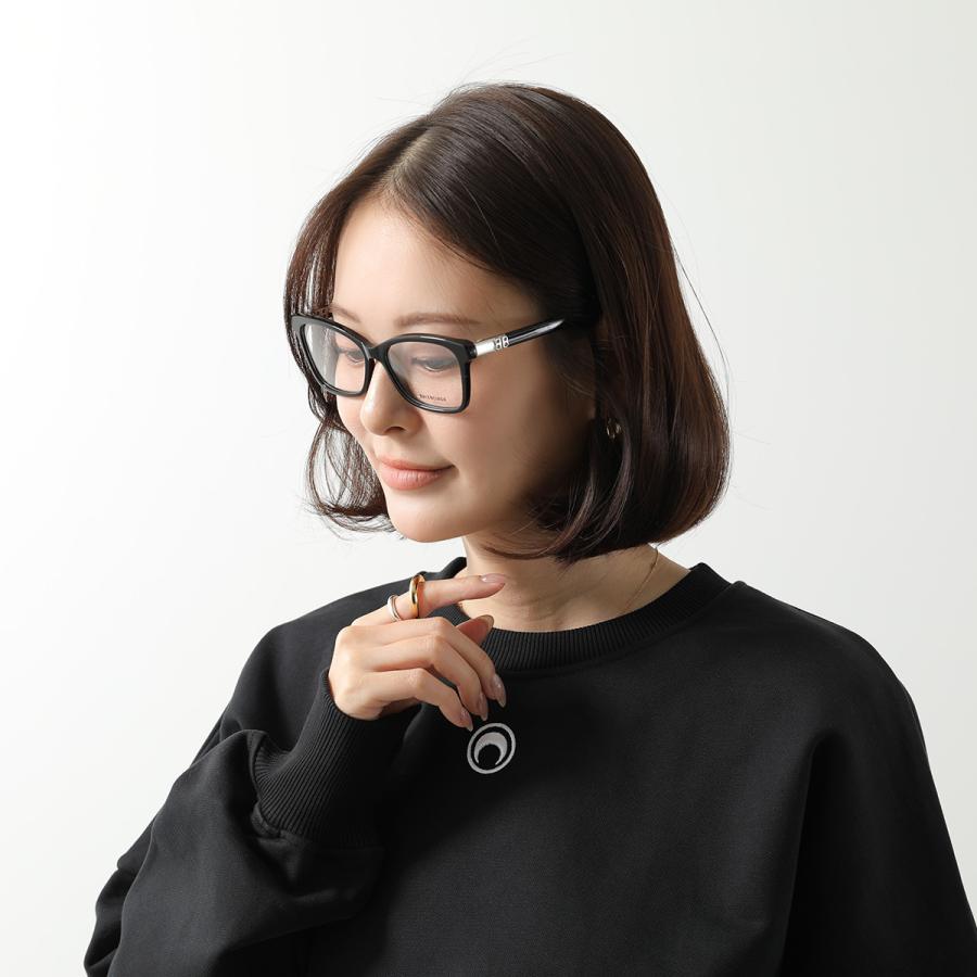 BALENCIAGA バレンシアガ メガネ BB0186O レディース ウェリントン型 セルフレーム フルリム 001/BLACK-BLACK-TRANSPARENT_3