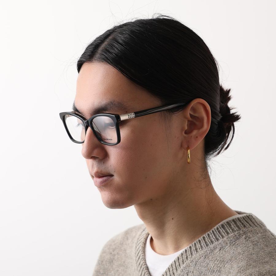 BALENCIAGA バレンシアガ メガネ BB0186O レディース ウェリントン型 セルフレーム フルリム 001/BLACK-BLACK-TRANSPARENT_6