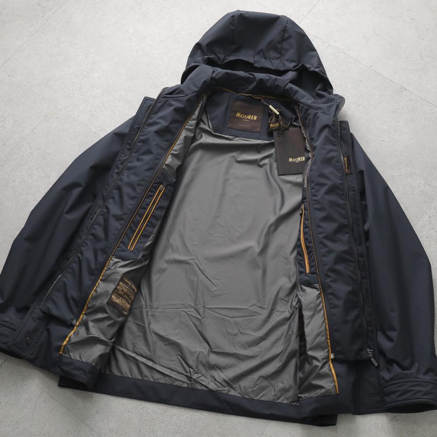 MOORER ムーレー ジャケット FERRI-STP フェッリ メンズ フィールドジャケット フード付き ジップアップ フーディ 軽量 防水 BLUの画像