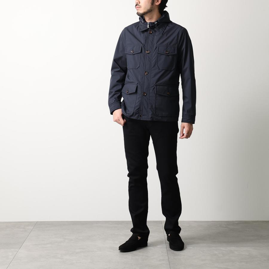 MOORER ムーレー ジャケット FERRI-STP フェッリ メンズ フィールドジャケット フード付き ジップアップ フーディ 軽量 防水 BLUの画像