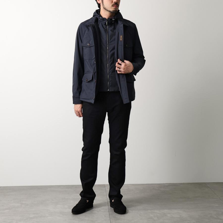 MOORER ムーレー ジャケット FERRI-STP フェッリ メンズ フィールドジャケット フード付き ジップアップ フーディ 軽量 防水 BLUの画像