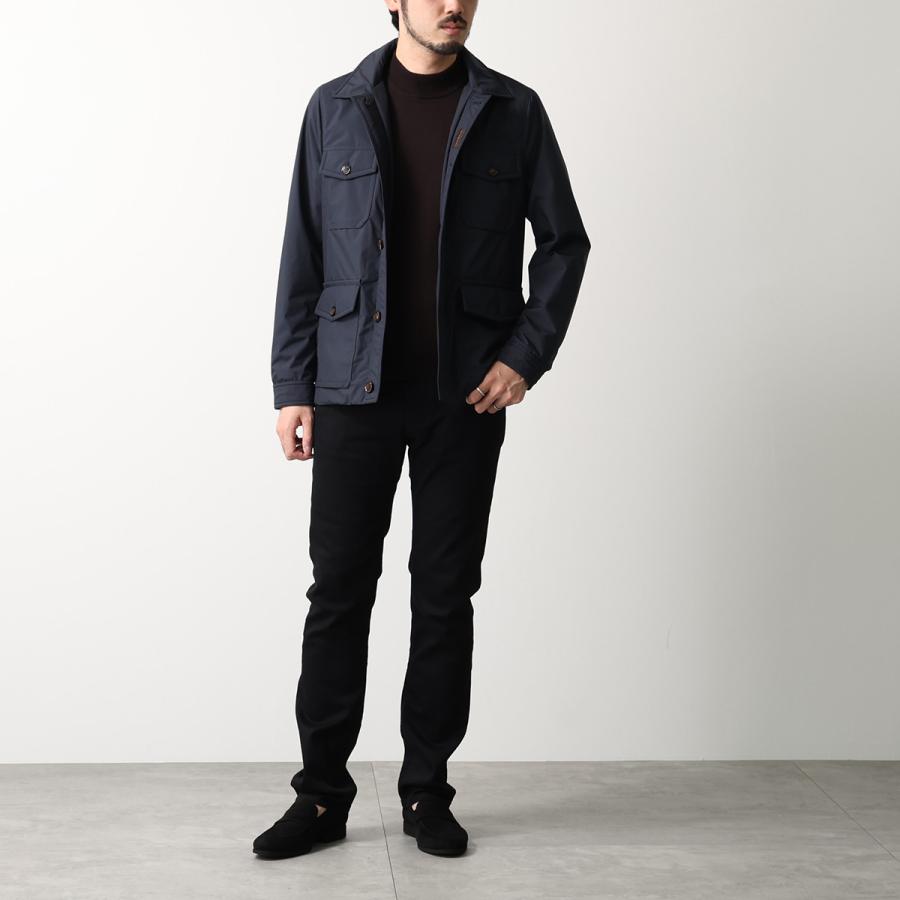 MOORER ムーレー ジャケット FERRI-STP フェッリ メンズ フィールドジャケット フード付き ジップアップ フーディ 軽量 防水 BLUの画像
