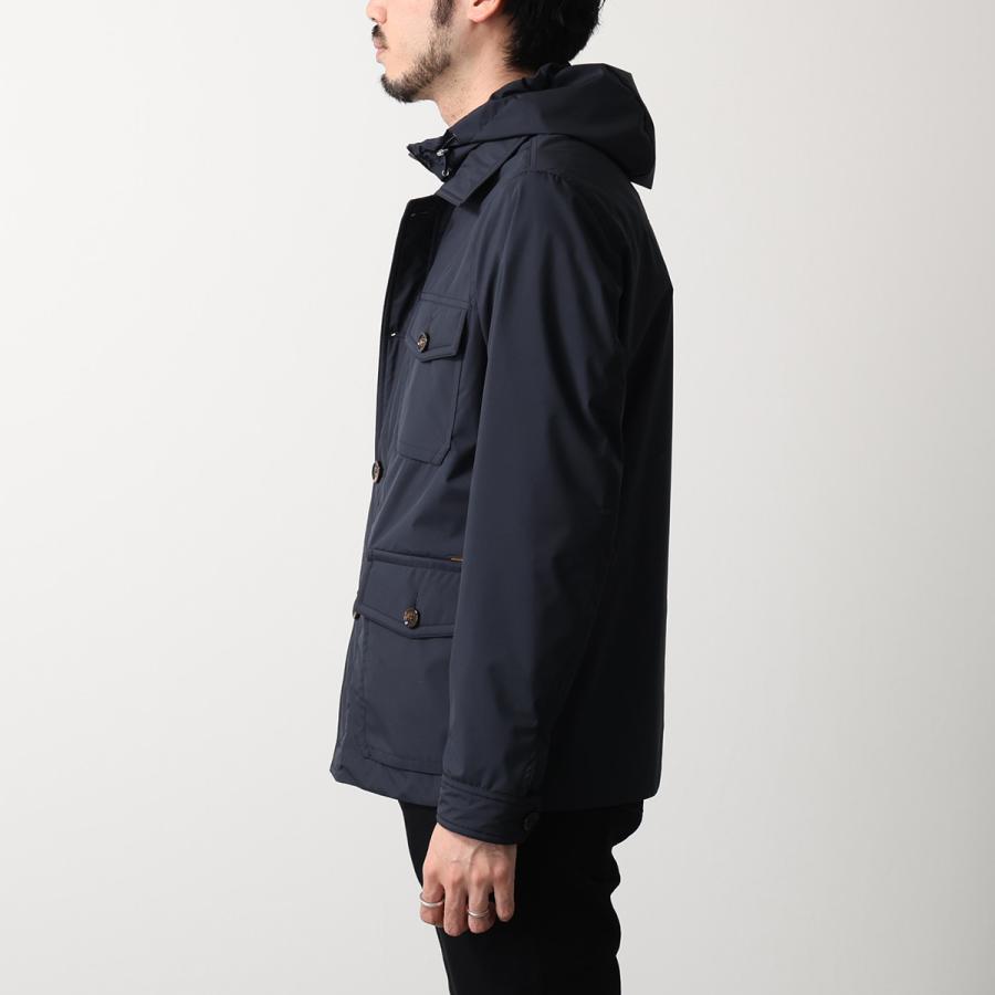 MOORER ムーレー ジャケット FERRI-STP フェッリ メンズ フィールドジャケット フード付き ジップアップ フーディ 軽量 防水 BLUの画像