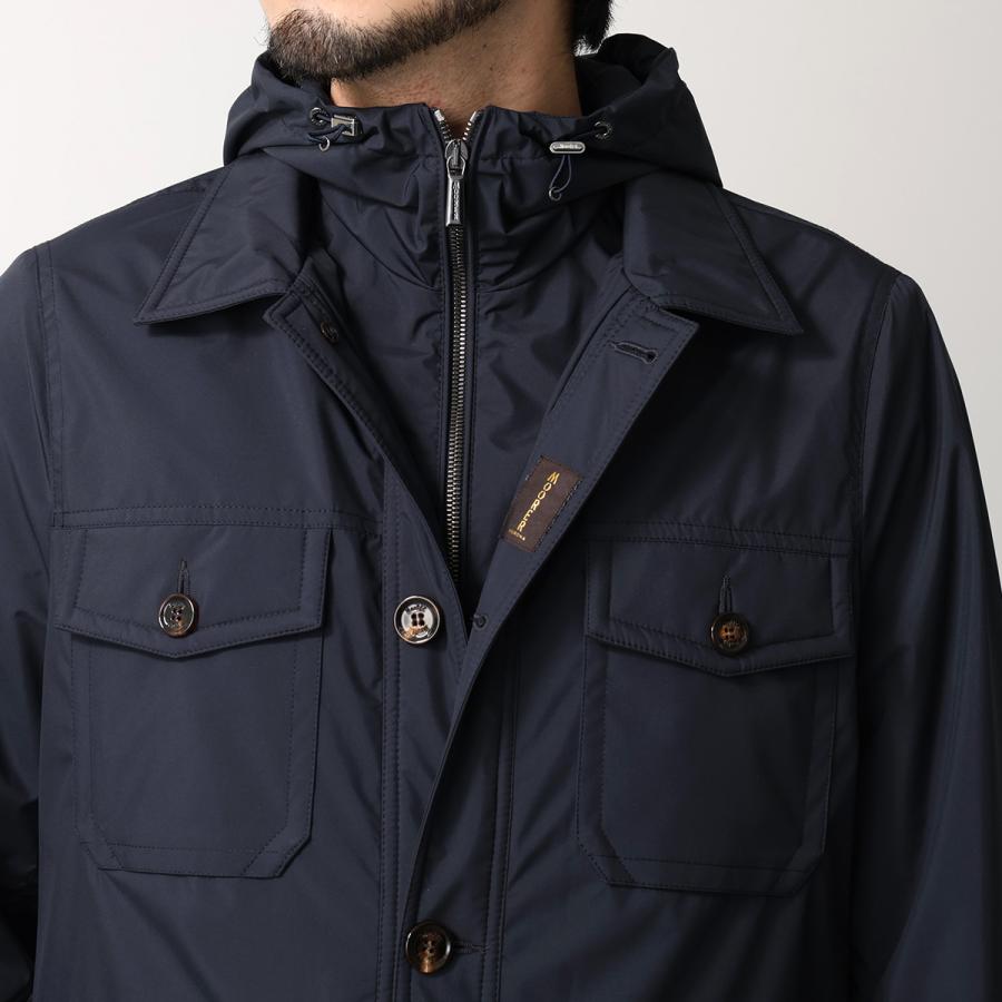 MOORER ムーレー ジャケット FERRI-STP フェッリ メンズ フィールドジャケット フード付き ジップアップ フーディ 軽量 防水 BLUの画像