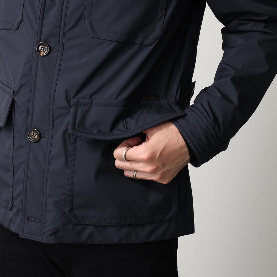 MOORER ムーレー ジャケット FERRI-STP フェッリ メンズ フィールドジャケット フード付き ジップアップ フーディ 軽量 防水 BLUの画像