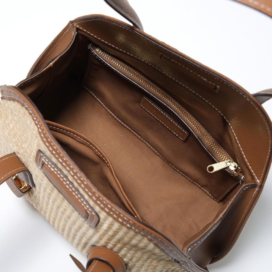 mica della valle ミカデラヴァッレ ハンドバッグ Mila piccola TAQ-0101CS レディース スモール レザー ラフィア調 鞄 NATURAL