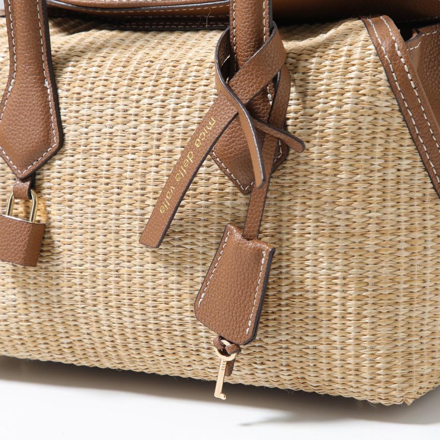 mica della valle ミカデラヴァッレ ハンドバッグ Mila piccola TAQ-0101CS レディース スモール レザー ラフィア調 鞄 NATURAL