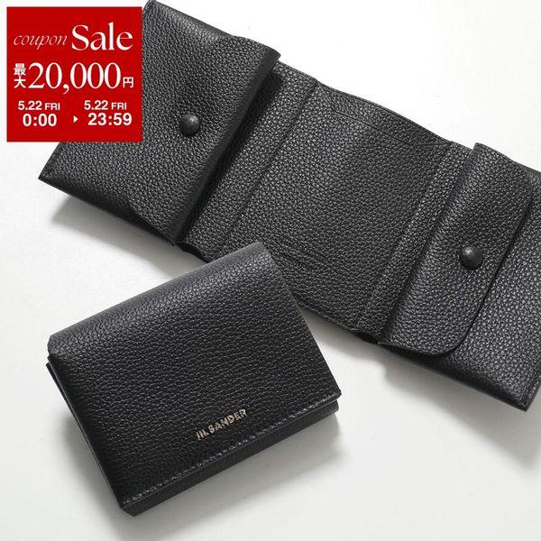JIL SANDER ジルサンダー 三つ折り財布 ORIGAMI オリガミ J25UI0005 P8892 メンズ レザー ミニ財布 小銭入れあり 001/BLACK J25UI0005P8892001の画像