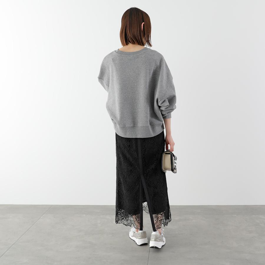 anana アナナ スカート a86-014 レディース スカラップレース Iライン ストレート スリット ミモレ丈 カラー2色の画像