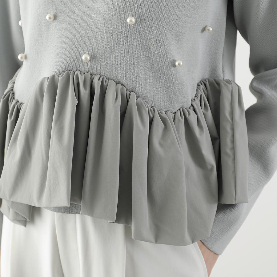 MONiLE モニーレ ニット 40253 レディース パール フリル バルーン