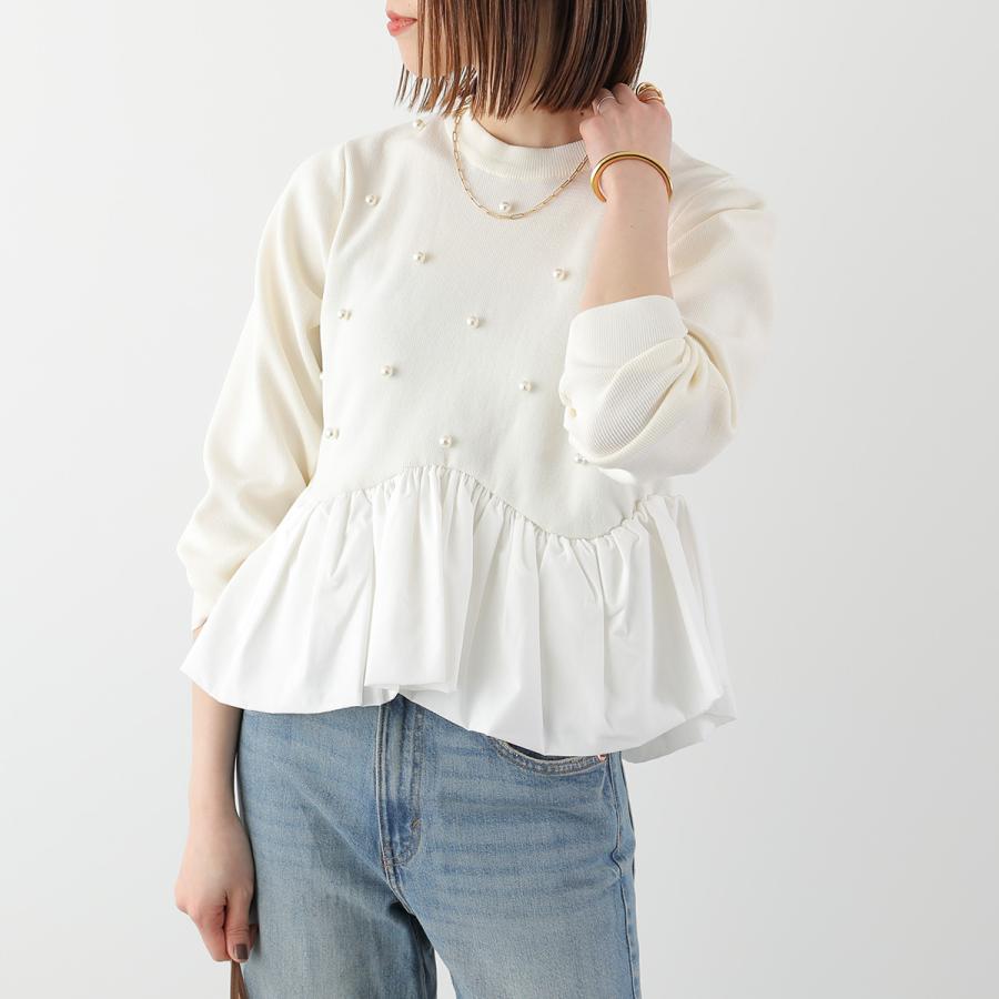 MONiLE モニーレ ニット 40253 レディース パール フリル バルーン