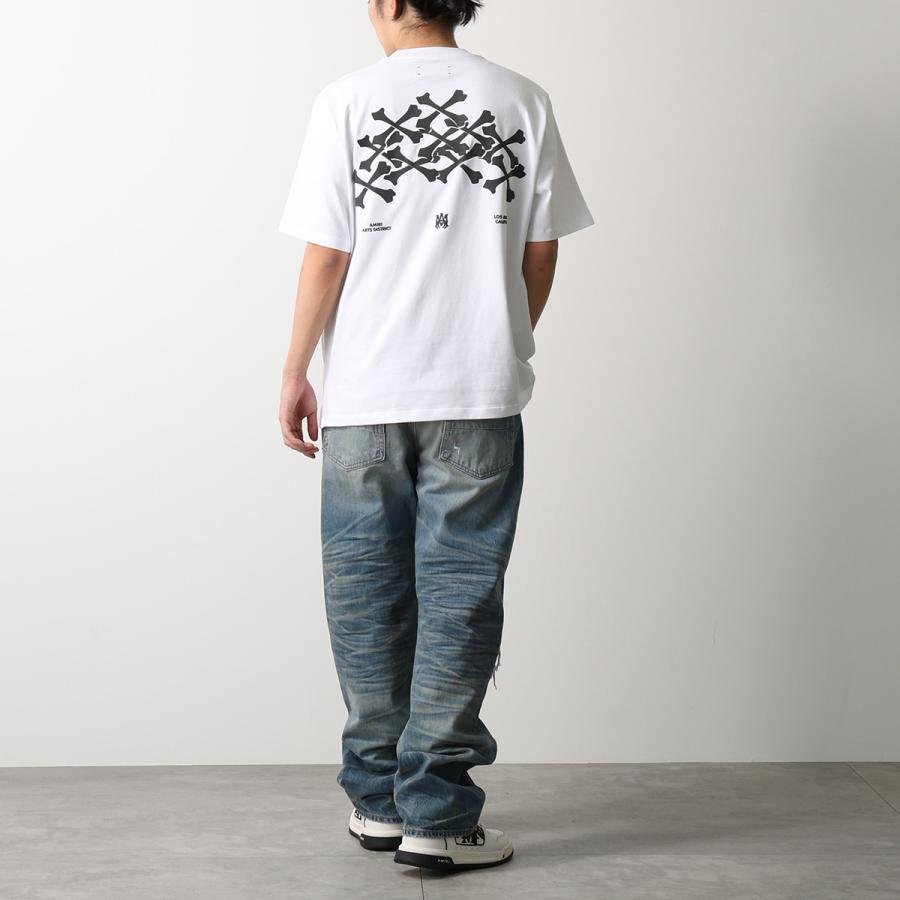 AMIRI アミリ Tシャツ BONES STACKED TEE ボーンズ スタックト AMJYTE1075 メンズ 半袖 カットソー ロゴT コットン クルーネック カラー2色の画像