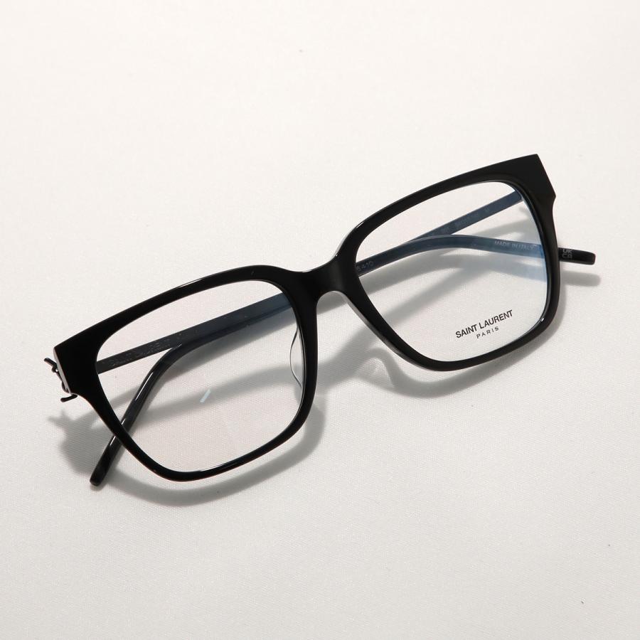 SAINT LAURENT サンローラン メガネ SL M48O_A/F レディース ウェリントン型 セルフレーム コンビネーション アジアンフィット メタルロゴ アイウェアの画像