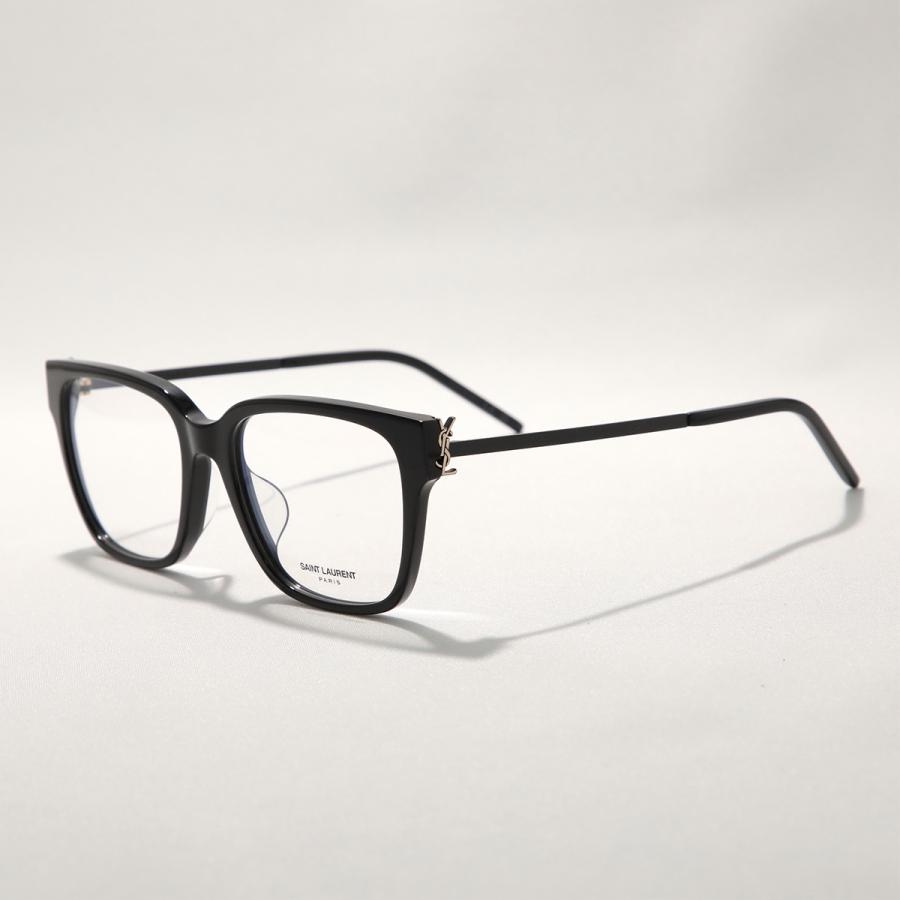 SAINT LAURENT サンローラン メガネ SL M48O_A/F レディース ウェリントン型 セルフレーム コンビネーション アジアンフィット メタルロゴ アイウェアの画像