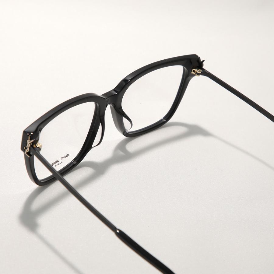SAINT LAURENT サンローラン メガネ SL M48O_A/F レディース ウェリントン型 セルフレーム コンビネーション アジアンフィット メタルロゴ アイウェアの画像