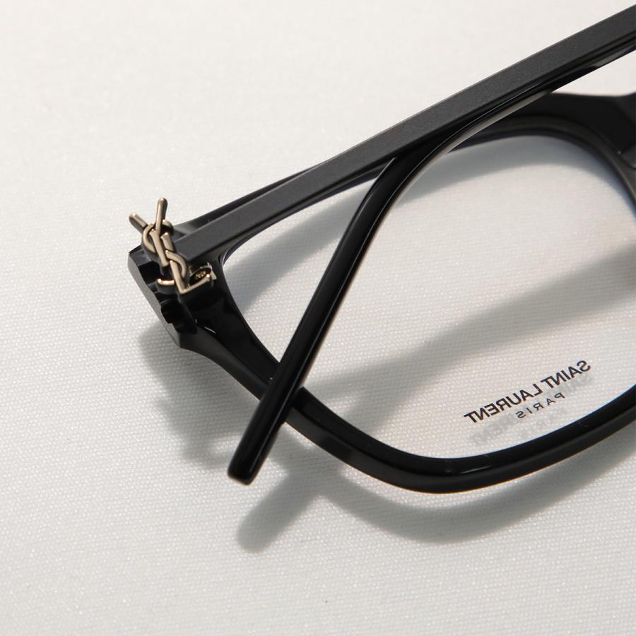 SAINT LAURENT サンローラン メガネ SL M48O_A/F レディース ウェリントン型 セルフレーム コンビネーション アジアンフィット メタルロゴ アイウェアの画像