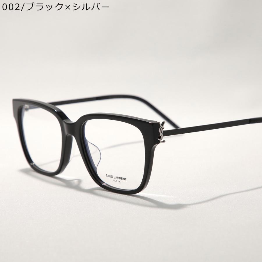 SAINT LAURENT サンローラン メガネ SL M48O_A/F レディース ウェリントン型 セルフレーム コンビネーション アジアンフィット メタルロゴ アイウェアの画像