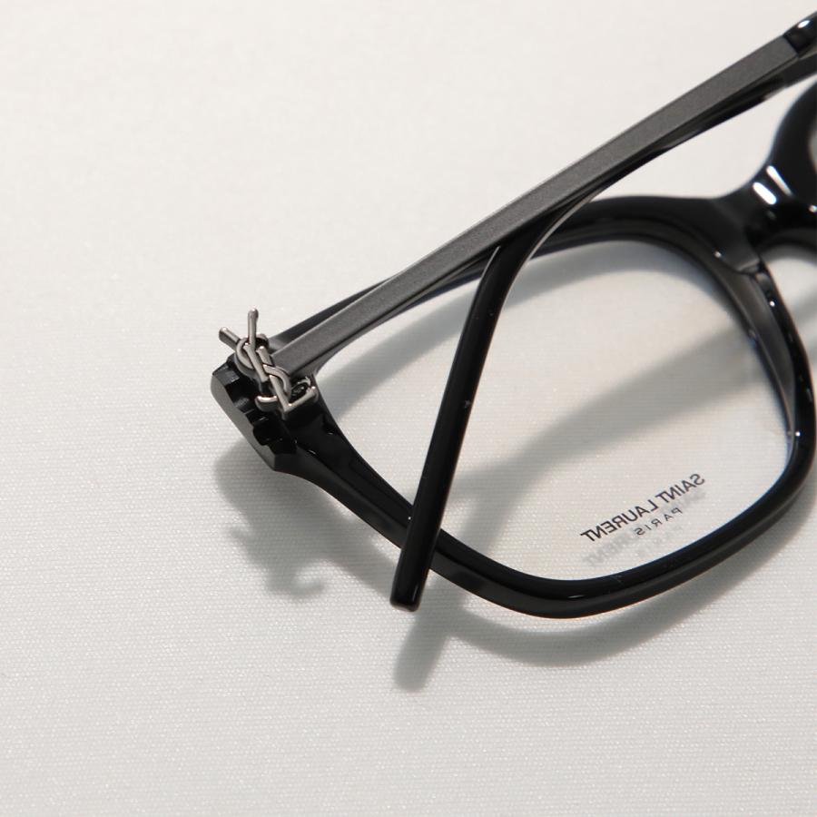 SAINT LAURENT サンローラン メガネ SL M48O_A/F レディース ウェリントン型 セルフレーム コンビネーション アジアンフィット メタルロゴ アイウェアの画像