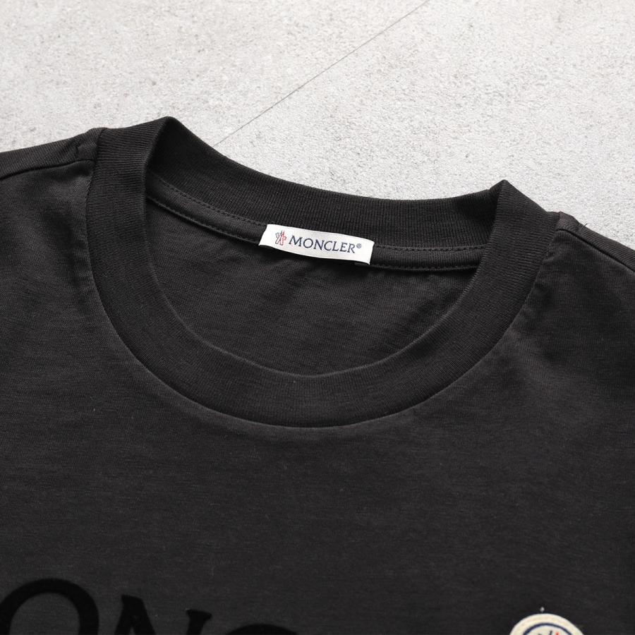 MONCLER モンクレール Tシャツ 8D00009 89AYY メンズ 長袖 カットソー ロンT ロゴT フロッキープリント コットン クルーネック カラー2色 8D0000989AYY999の画像