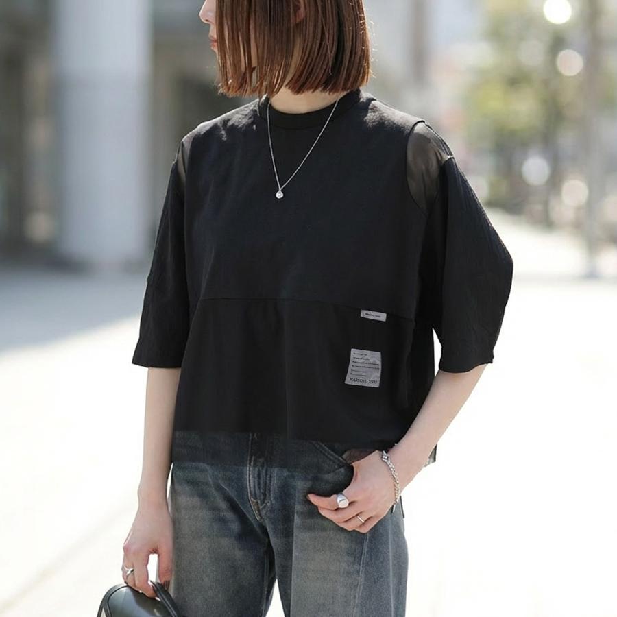 4480 MARECHAL TERRE 長袖トップス サイズ2 新品 MARECHAL TERRE 【マルシャルテル】 ビッグカラースウェット BLACK