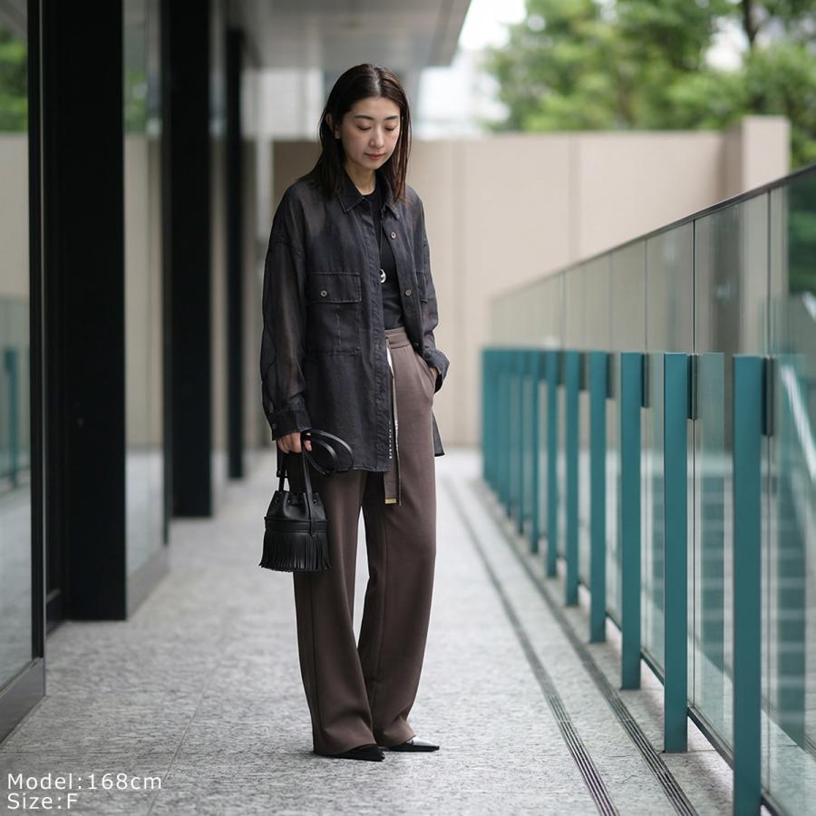 cyan tokyo ブラック 長袖シャツ Fサイズ　新品 シアントーキョー CYAN TOKYO *チュールスリーブワンピース*F黒