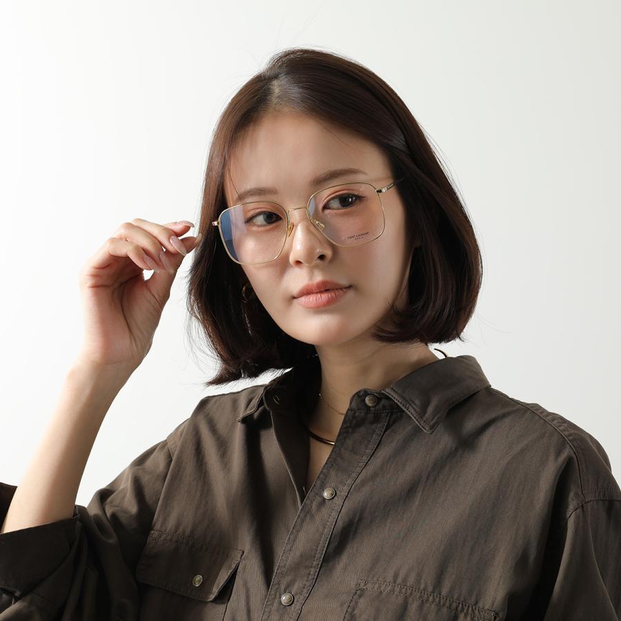 SAINT LAURENT サンローラン メガネ SL 491 レディース メンズ ウェリントン型 メタルフレーム クリングスタイプ 006/GOLD-GOLD-TRANSPARENT_2