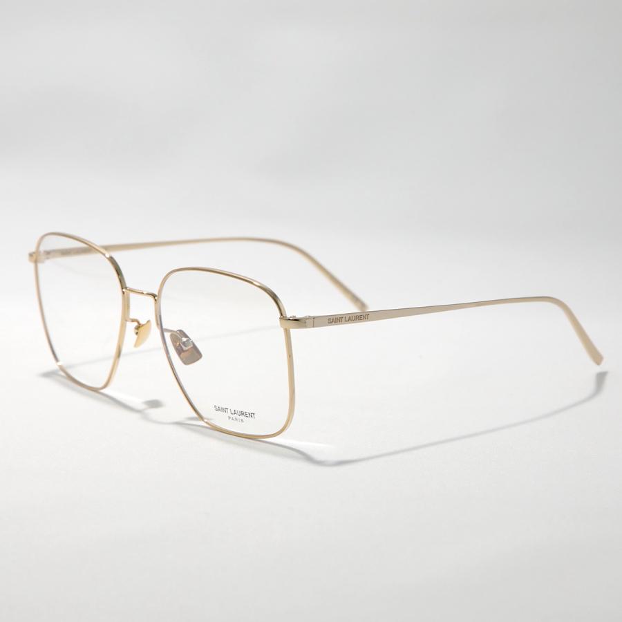 SAINT LAURENT サンローラン メガネ SL 491 レディース メンズ ウェリントン型 メタルフレーム クリングスタイプ 006/GOLD-GOLD-TRANSPARENT_9