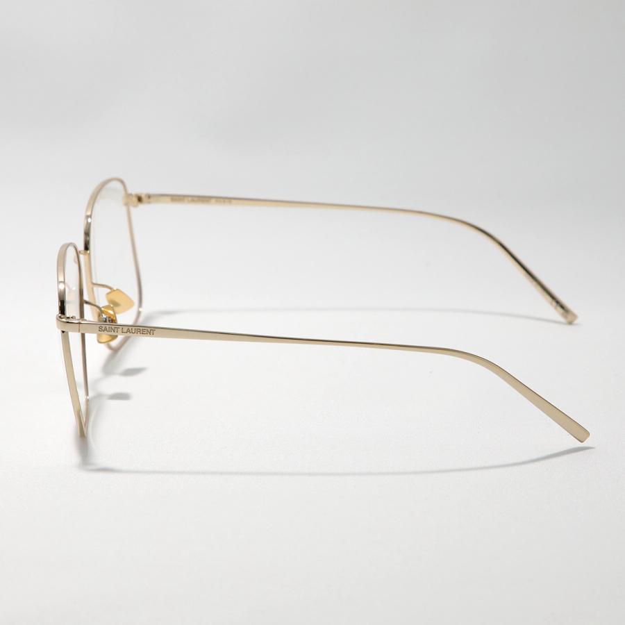 SAINT LAURENT サンローラン メガネ SL 491 レディース メンズ ウェリントン型 メタルフレーム クリングスタイプ 006/GOLD-GOLD-TRANSPARENT_10