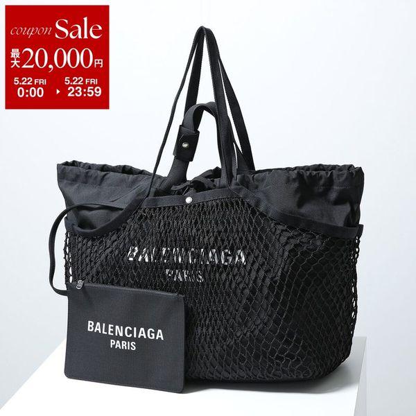 BALENCIAGA バレンシアガ トートバッグ 24/7 TOTE L 791793 2AA46 メンズ フィッシュネットレイヤー コットンキャンバス ポーチ付き 鞄 1069の画像