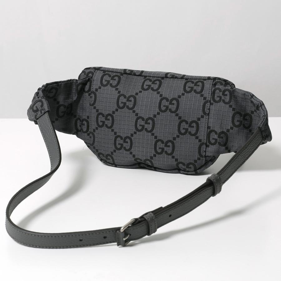 GUCCI ボディバッグ ブラック ロゴパターン GGエンブレム〕スモール クロスボディバッグ ・ブラック ファブリック