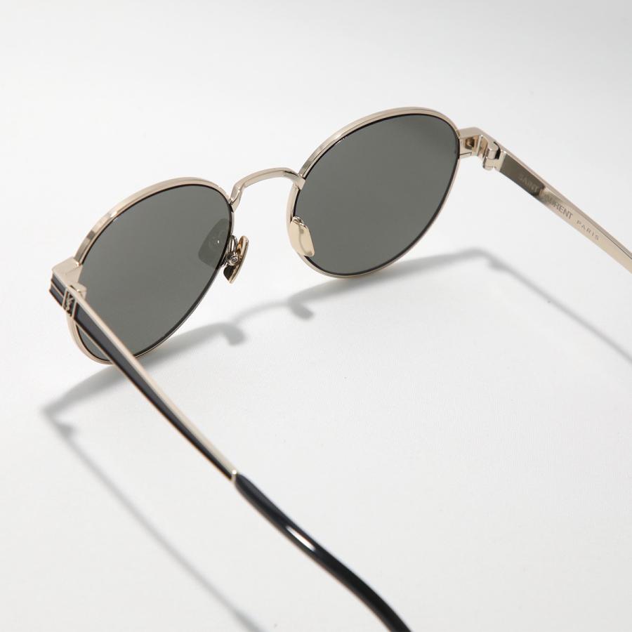 SAINT LAURENT サンローラン サングラス SL M62 レディース メンズ ボストン型 メタルフレーム 細フレーム メタルロゴ アイウェア 003/GOLD-GREYの画像