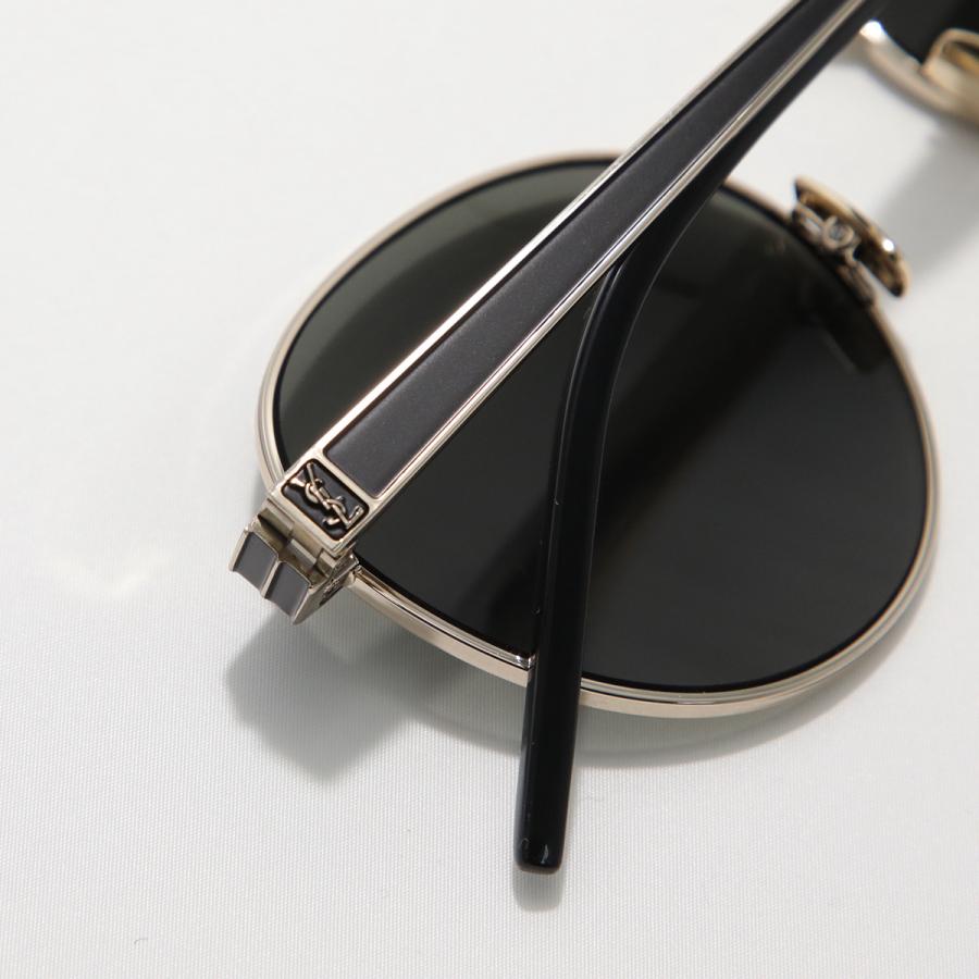 SAINT LAURENT サンローラン サングラス SL M62 レディース メンズ ボストン型 メタルフレーム 細フレーム メタルロゴ アイウェア 003/GOLD-GREYの画像