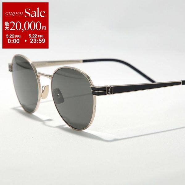 SAINT LAURENT サンローラン サングラス SL M62 レディース メンズ ボストン型 メタルフレーム 細フレーム メタルロゴ アイウェア 003/GOLD-GREYの画像