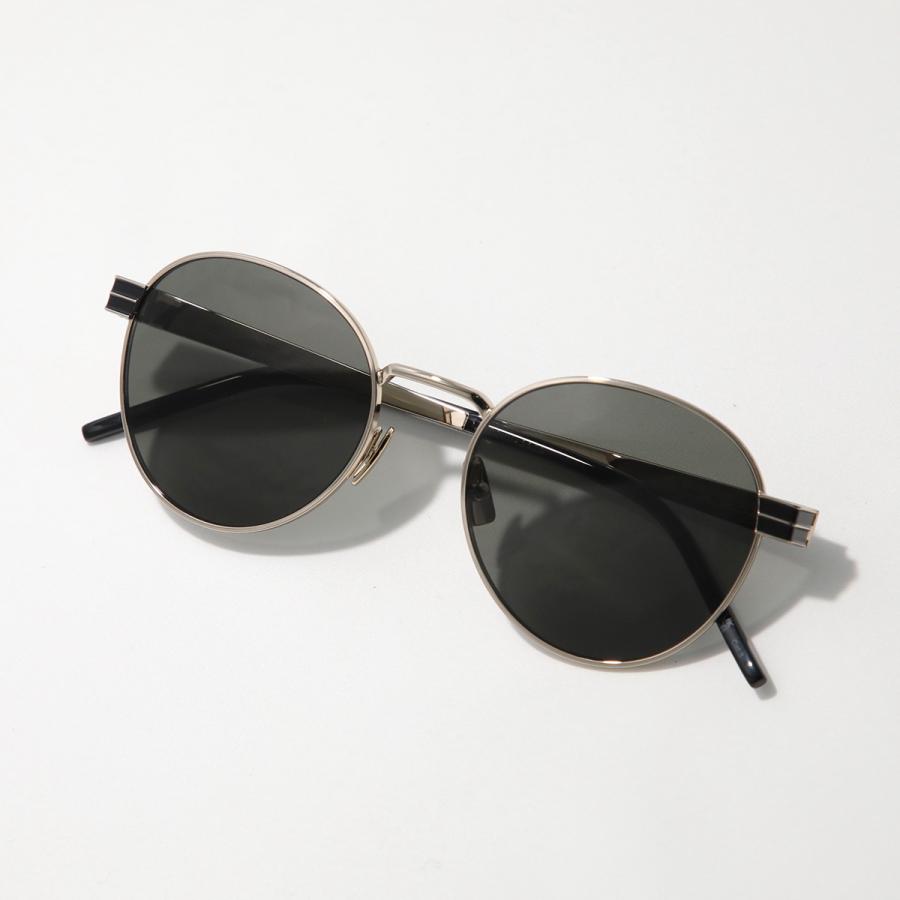 SAINT LAURENT サンローラン サングラス SL M62 レディース メンズ ボストン型 メタルフレーム 細フレーム メタルロゴ アイウェア 003/GOLD-GREYの画像